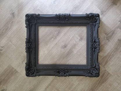 12x16 Matte Black Photo Frame, Gothic Style Picture Frame, French Ornate Family Photo