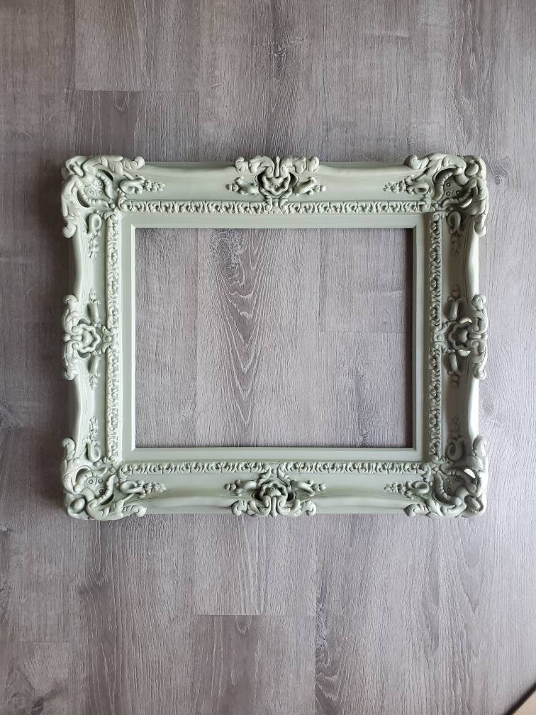 16x20 Green Picture Frame, Shabby Chic Photo Frame, Cottage Chic Style, Classic