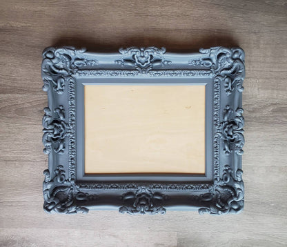 12x16 Charcoal Blue Picture Frame, Traditional Ornate Baroque Frame, Photography Ideas