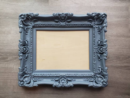 12x16 Charcoal Blue Picture Frame, Traditional Ornate Baroque Frame, Photography Ideas