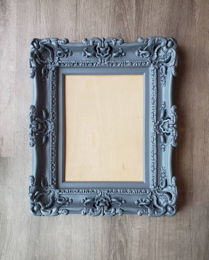 12x16 Charcoal Blue Picture Frame, Traditional Ornate Baroque Frame, Photography Ideas