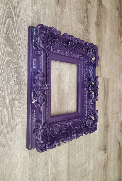 8.5x11 Purple Picture Frame, Baroque Photo Frame, Artistic Artwork, Photography