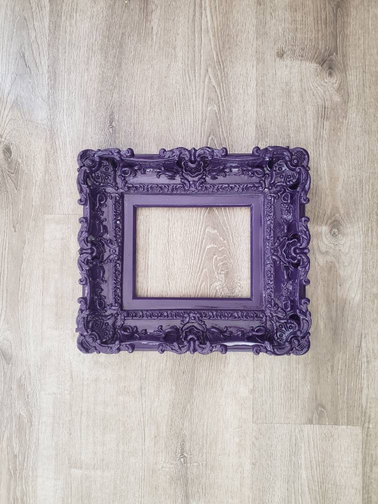 8.5x11 Purple Picture Frame, Baroque Photo Frame, Artistic Artwork, Photography