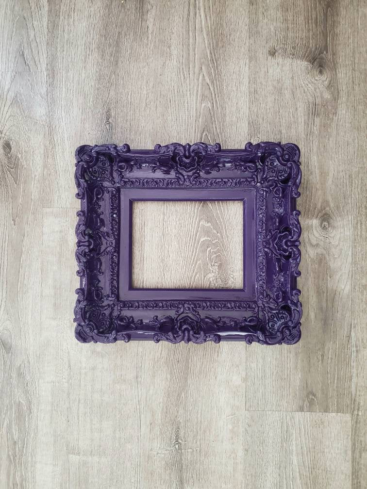8x10 Kids Purple Picture Frame, Baroque Wall Photo Frame, Elegant Children's Décor