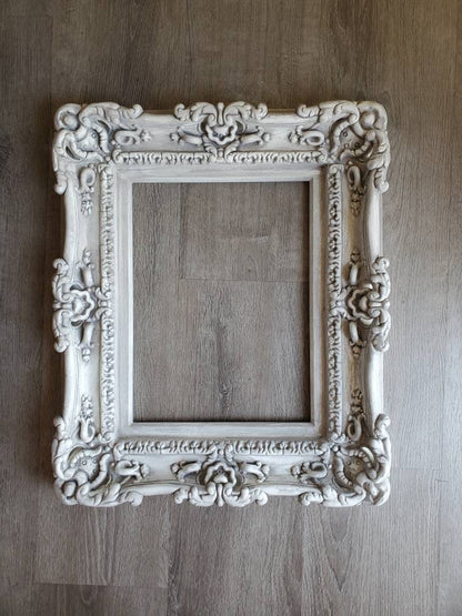 12x16 Vintage Distressed Picture Frame, Baroque Fancy Photo Frame, Wedding Frame