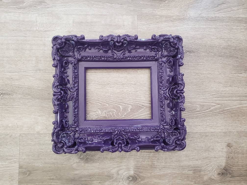 8x10 Kids Purple Picture Frame, Baroque Wall Photo Frame, Elegant Children's Décor