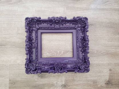 8.5x11 Purple Picture Frame, Baroque Photo Frame, Artistic Artwork, Photography