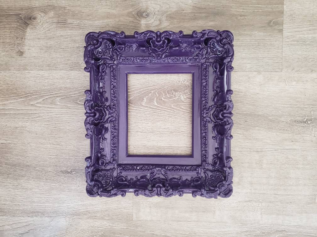 8x10 Kids Purple Picture Frame, Baroque Wall Photo Frame, Elegant Children's Décor
