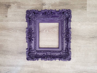 8.5x11 Purple Picture Frame, Baroque Photo Frame, Artistic Artwork, Photography