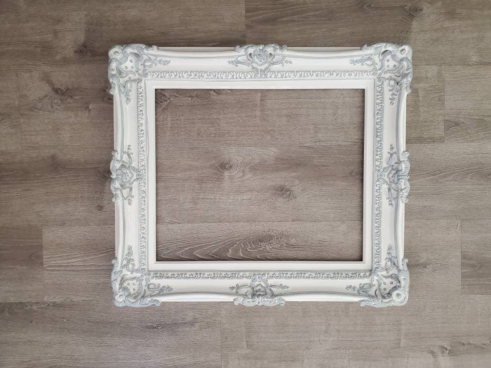 20x24 White Frame, Ornate Baroque Picture Frame, Colonial Traditional Frame