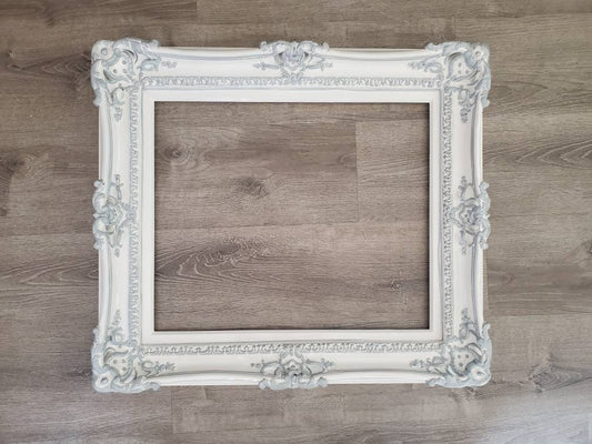 20x24 White Frame, Ornate Baroque Picture Frame, Colonial Traditional Frame