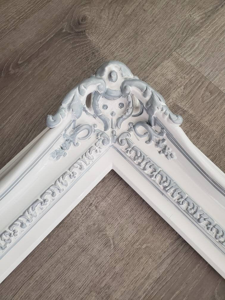 16x20 Ornate White Picture Frame, Baroque Shabby Chic Photo Frame, Cottage Frame