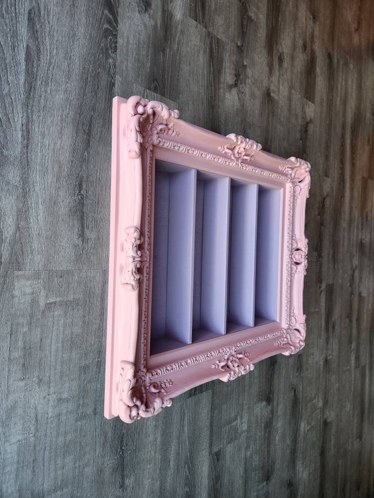 20x24 Pink Ornate Hanging Frame Display, Nail Polish Display, Oil Rack