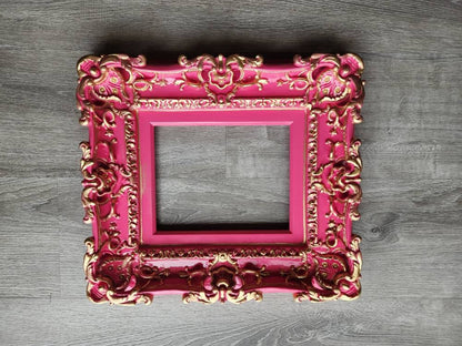 8.5x11 Berry Pink Photo Frame, Fancy Picture Frame, Ornate Frame, Original Photography