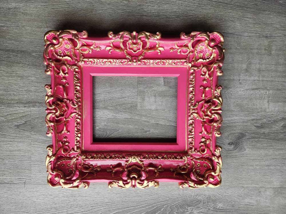 8.5x11 Berry Pink Photo Frame, Fancy Picture Frame, Ornate Frame, Original Photography