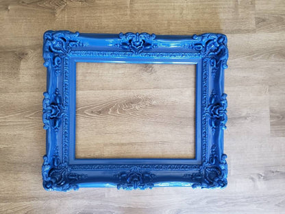 12x16 Bright Blue Frame, Ornate Picture Frame, Photography Kids Ideas, Fancy Frame