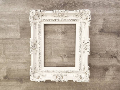 11x14 Vintage Picture Frame, Shabby White Stylish Fancy French Frame