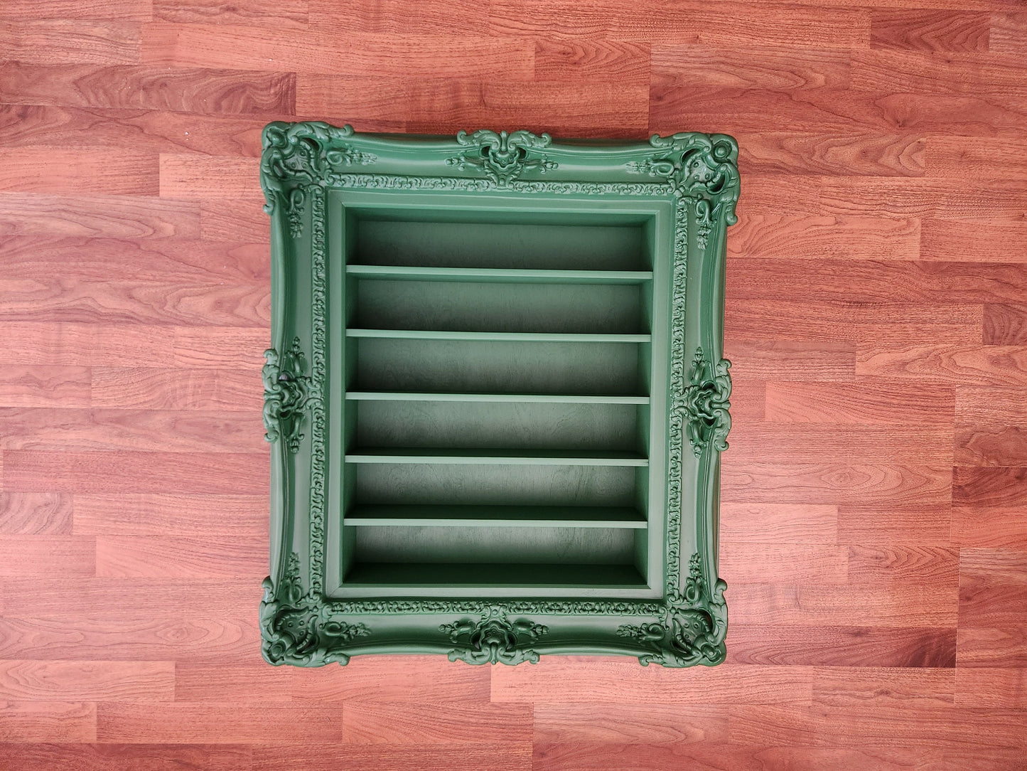 20x24 Green Hanging Frame Display with Shelves, Nail Polish Display, Spice Rack