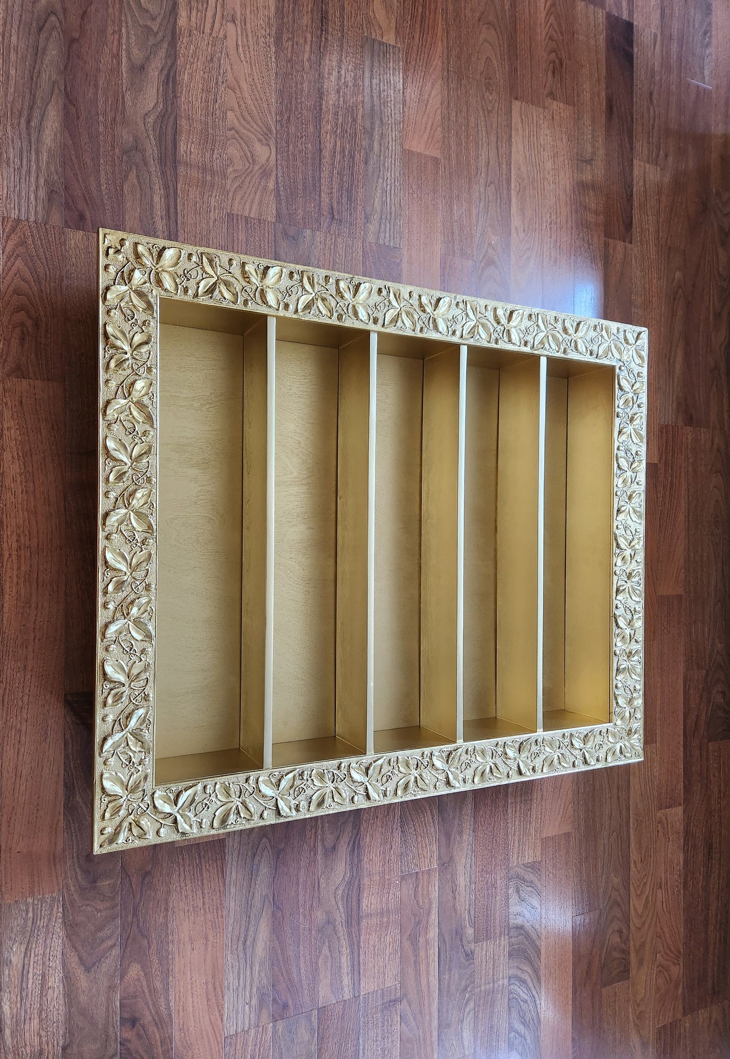 29x35 Gold ornate display frame, classic nail polish shelves, large spice rack, essential oil rack, shelf baroque colonial style