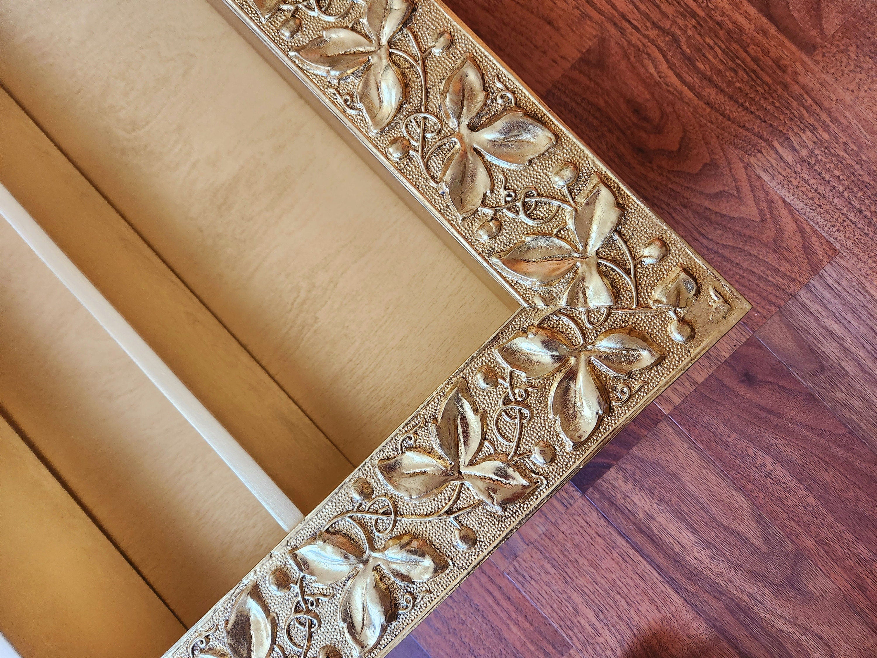 29x35 Gold ornate display frame nail polish shelves essential oil rack shelf colonial style