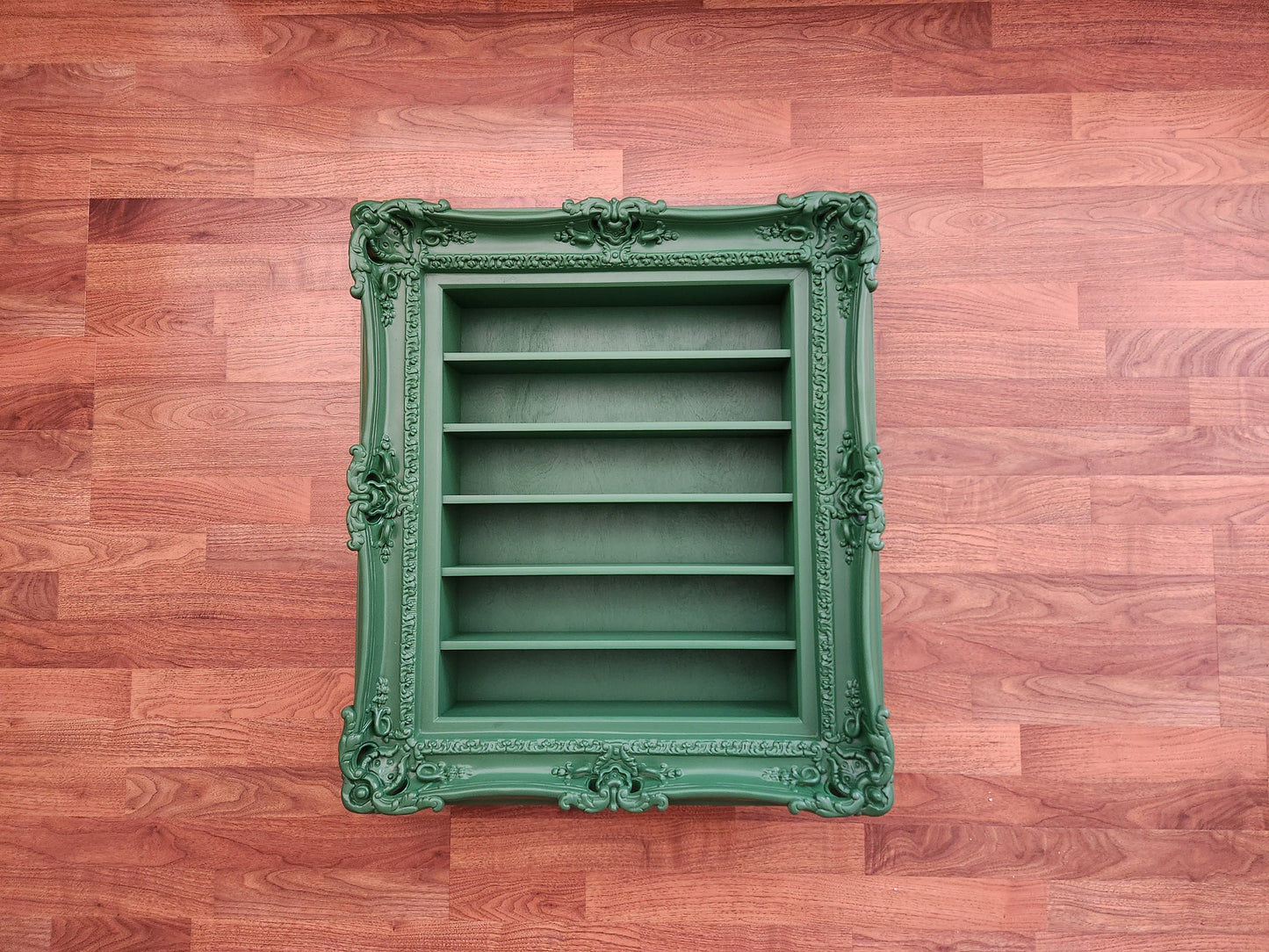 20x24 Green Hanging Frame Display with Shelves, Nail Polish Display, Spice Rack