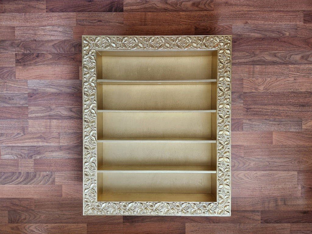 29x35 Gold ornate display frame nail polish shelves essential oil rack shelf colonial style