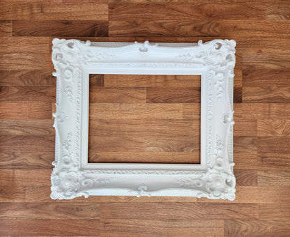 16x20 White Frame, Wedding Frame, Photo Baroque Frame, Ornate Picture Frame, Classic