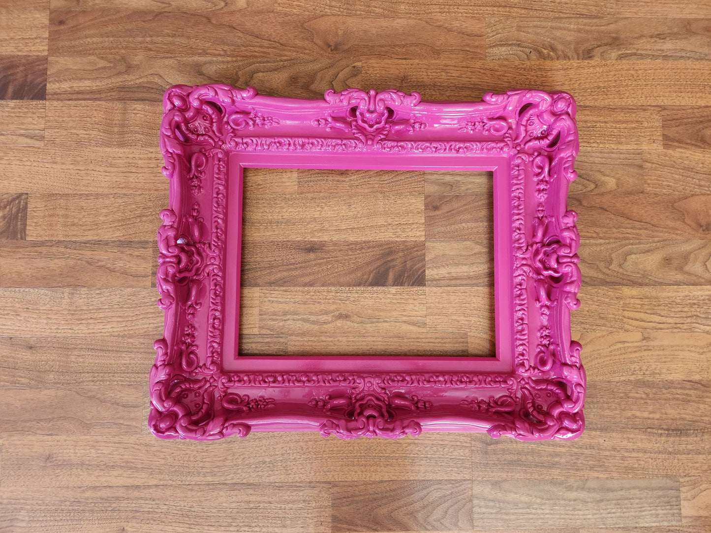 12x16 Ornate Hot Pink Picture Frame, Girls Room, Artwork, Painting, Kids Fancy Frame