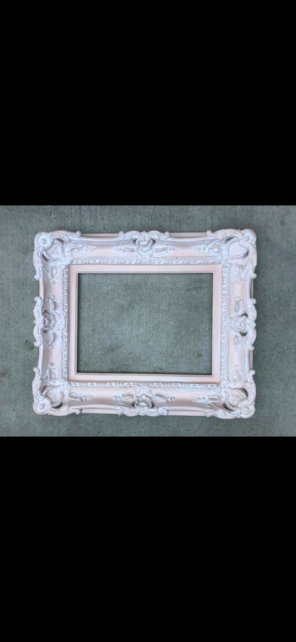 12x16 Shabby chic picture frame, fancy frame, baroque distressed vintage cottage frame