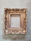 8x10 Bronze picture frame, small mid century photo frame, artwork, wall painting framed