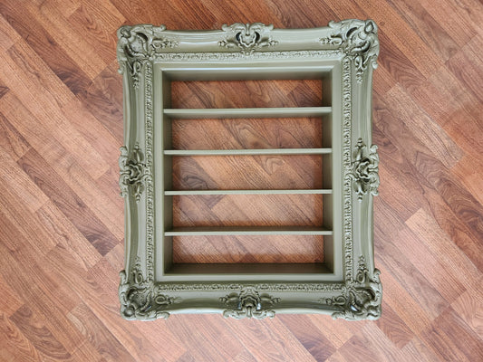 20x24 Sage Green Wall Frame Display, Nail Polish Display, Spice Rack,  Baroque Design