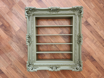 20x24 Sage Green Wall Frame Display, Nail Polish Display, Spice Rack,  Baroque Design