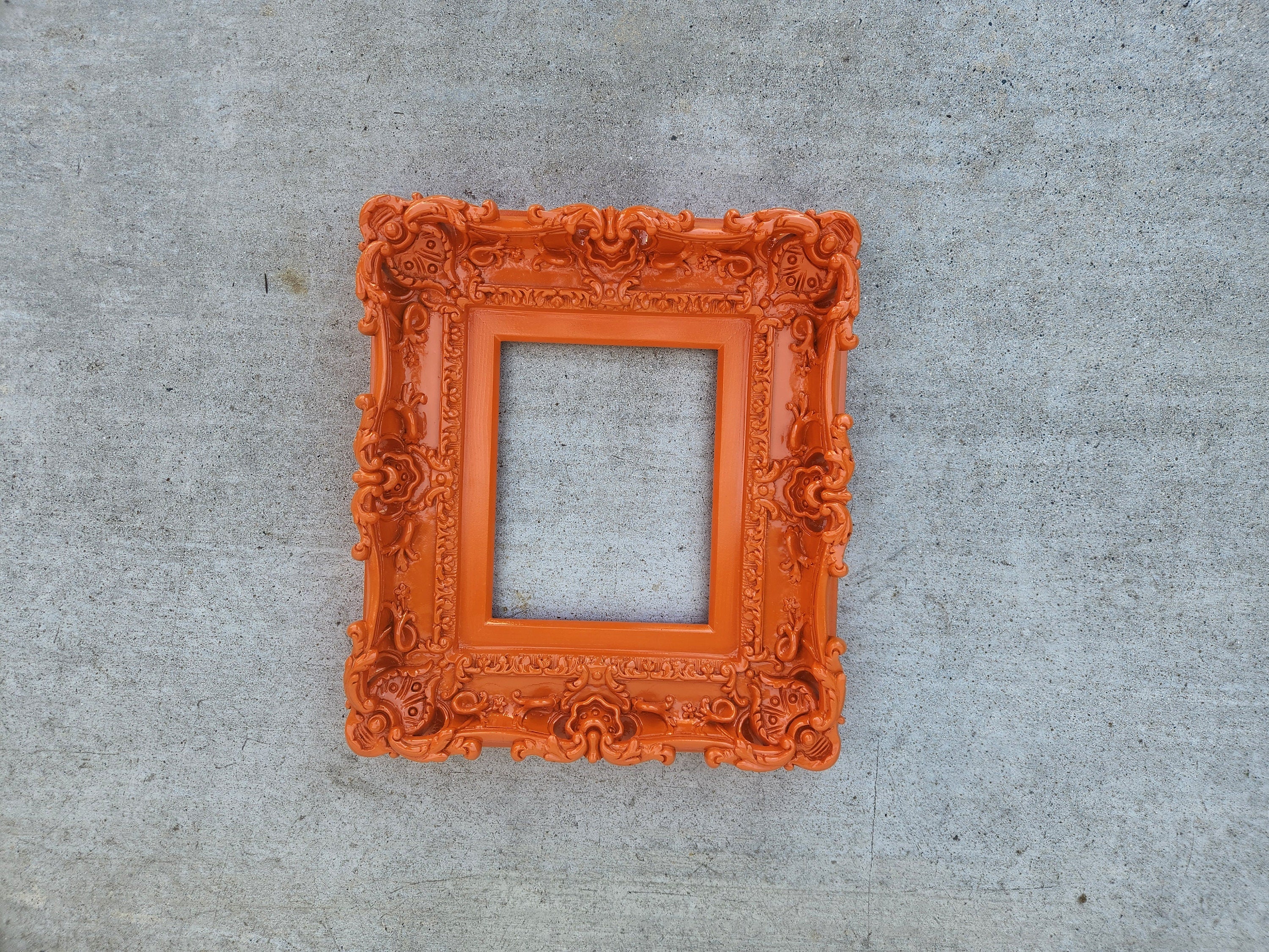8.5x11 Orange picture frame, fancy photograph frame, children's frame, diploma, certificate