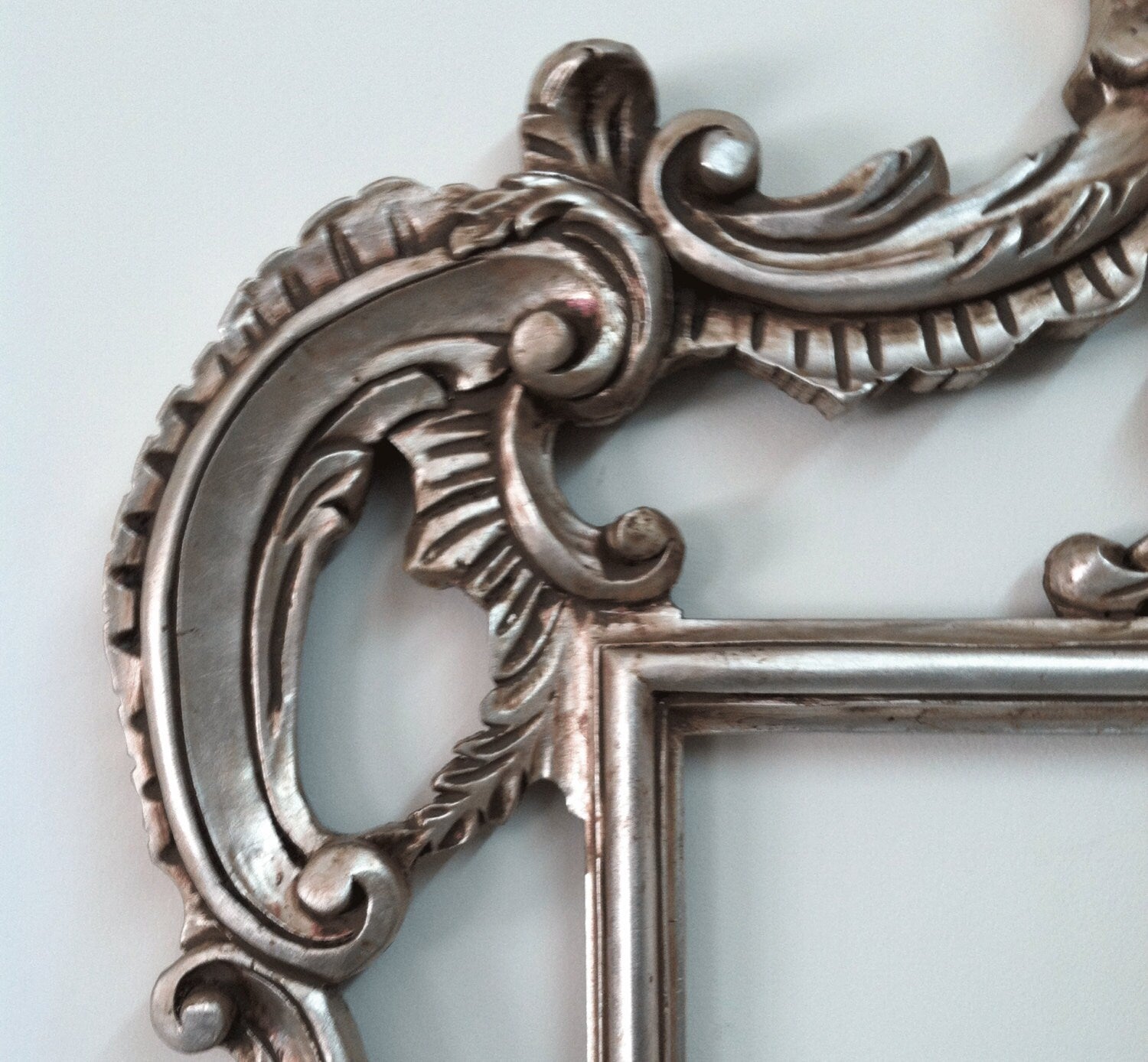 Vintage Silver Victorian Baroque Frame, Ornate Style Wall Decorative Ideas, Mirror Framed