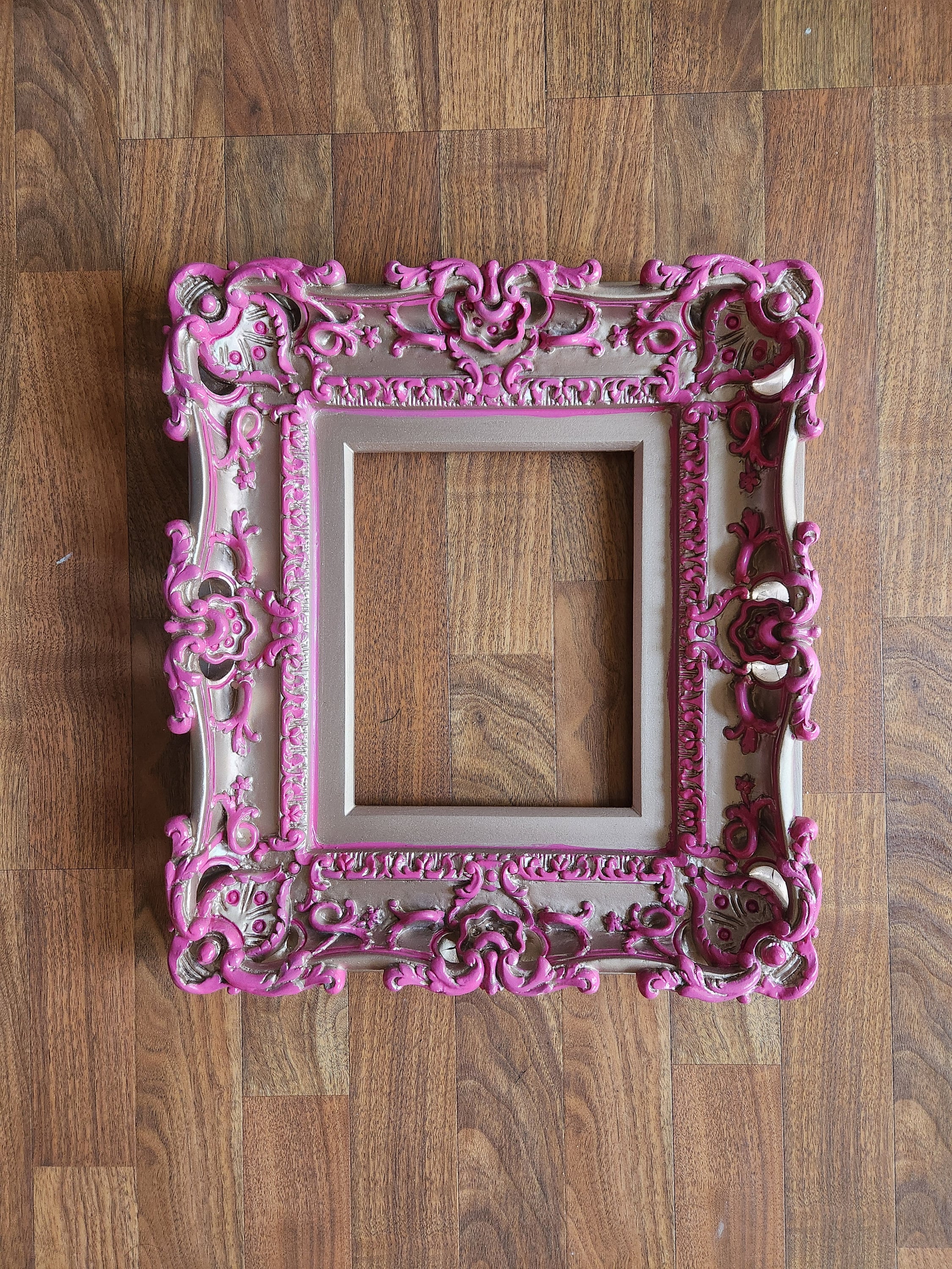 8x10 Metallic pink picture frame, baroque baby photo frame, fancy frame, photography