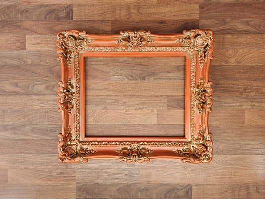 20x24 Orange Picture Frame, Large Style Of Wall Ornate Frames, Painting