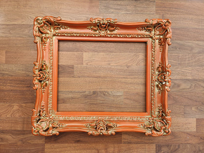 20x24 Orange Picture Frame, Large Style Of Wall Ornate Frames, Painting