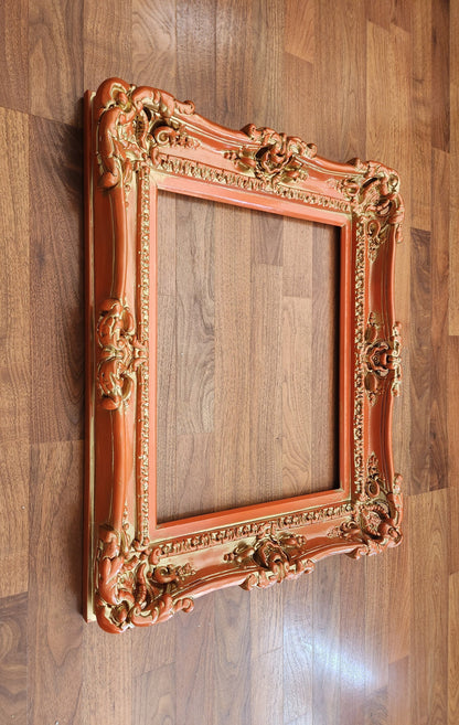 20x24 Orange Picture Frame, Large Style Of Wall Ornate Frames, Painting