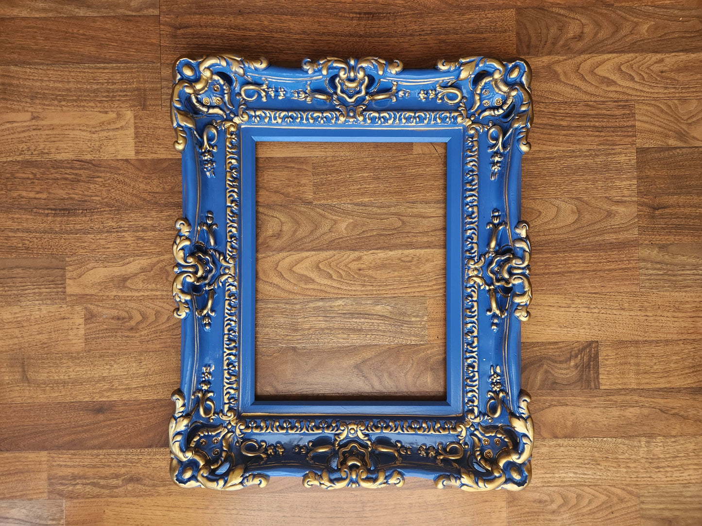 12x16 Fancy Blue Picture Frame, Ornate Frame, Wall Decorative Baroque Traditional Frame