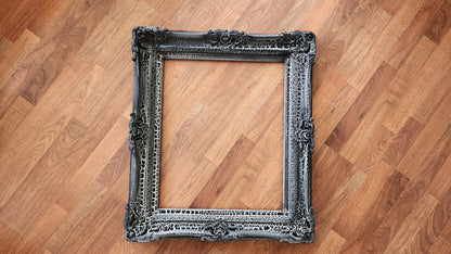 20x24 Crackled Black Frame, Ornate Gothic Rustic Photo Frame