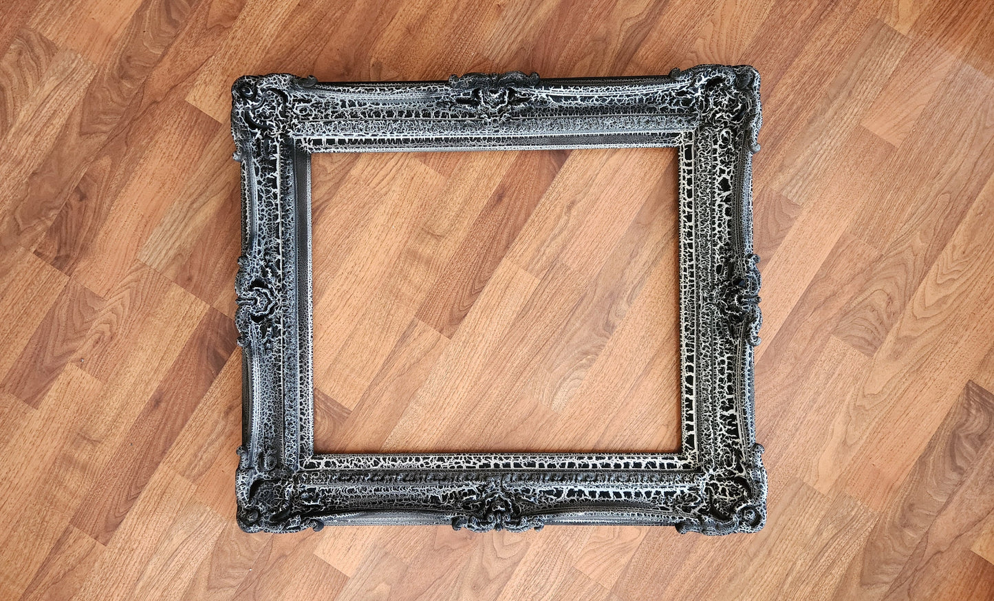 20x24 Crackled Black Frame, Ornate Gothic Rustic Photo Frame