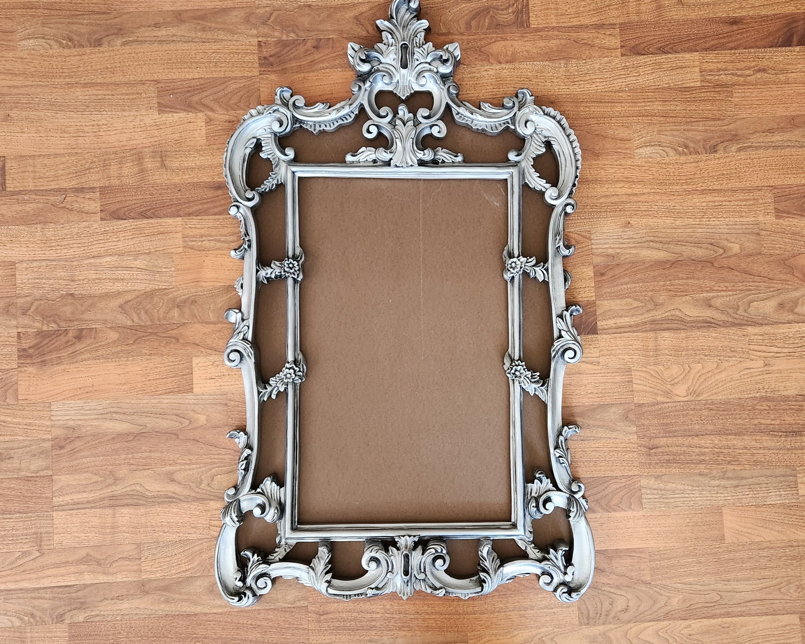 Vintage Silver Victorian Baroque Frame, Ornate Style Wall Decorative Ideas, Mirror Framed