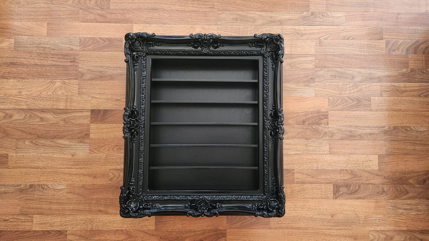 20x24 Black Hanging Frame Display with Shelves, Nail Polish Display