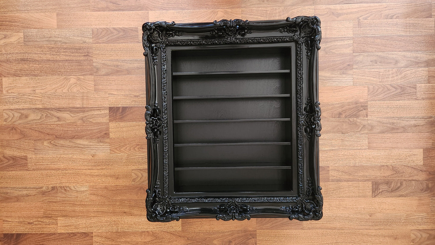 20x24 Black Hanging Frame Display with Shelves, Nail Polish Display