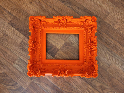 8.5x11 Orange frame, baroque kid's vibrant photo frame, family photograph frame, original