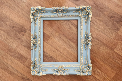 12x16 Pale Green Picture Frame, Baroque Ornate Shabby Chic Style, Canvas, Artwork