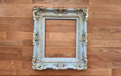 12x16 Pale Green Picture Frame, Baroque Ornate Shabby Chic Style, Canvas, Artwork