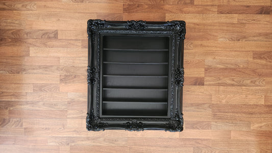 20x24 Black Hanging Frame Display with Shelves, Nail Polish Display