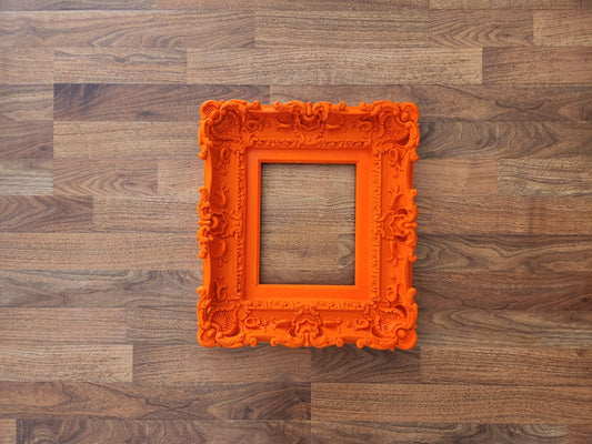 8.5x11 Orange frame, baroque kid's vibrant photo frame, family photograph frame, original