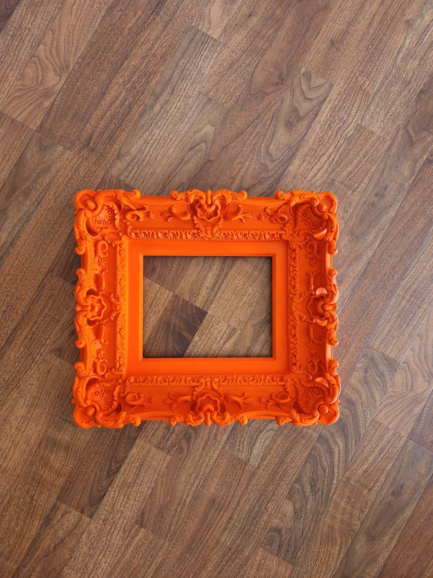 8.5x11 Orange frame, baroque kid's vibrant photo frame, family photograph frame, original